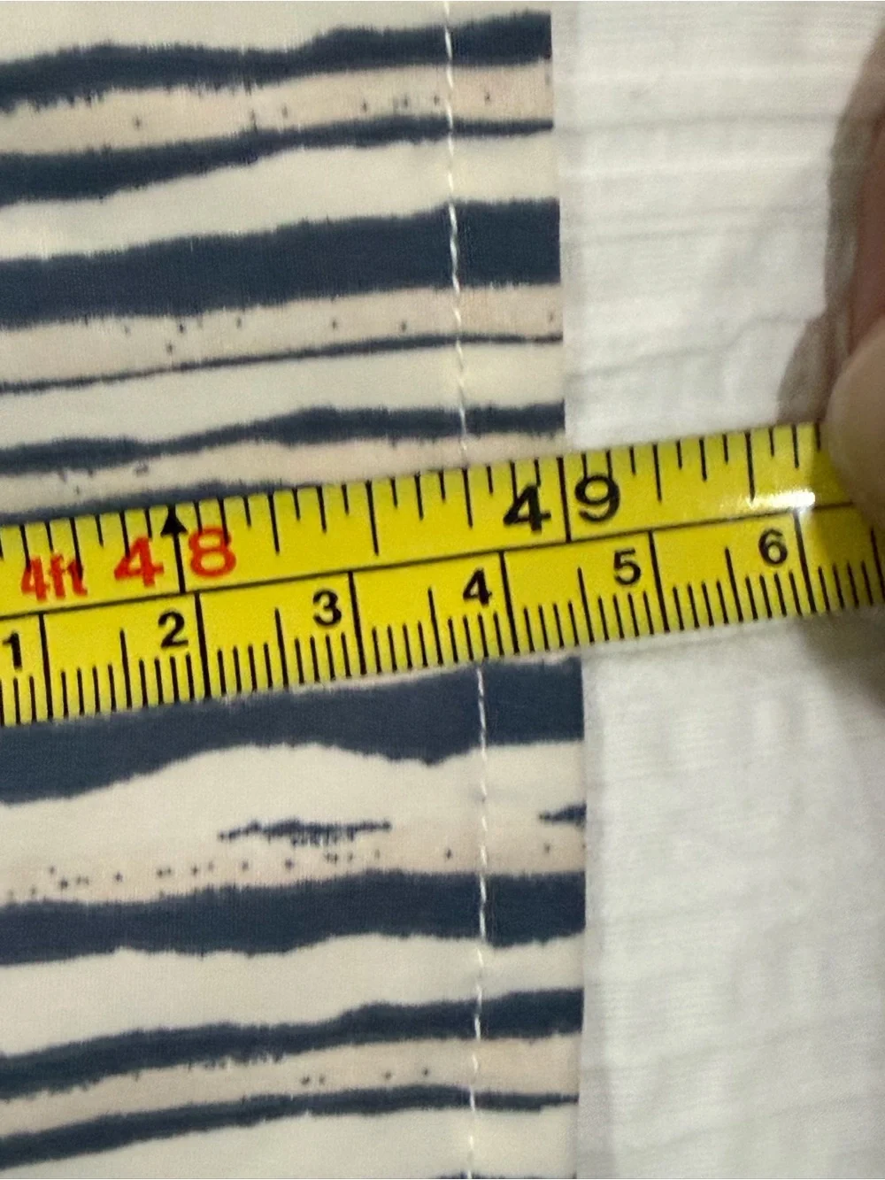 Calvin Klein Maxi Dress Size 10 Blue Stripe Wrap Waist Tie Coastal Chic Cottage - Picture 12 of 12
